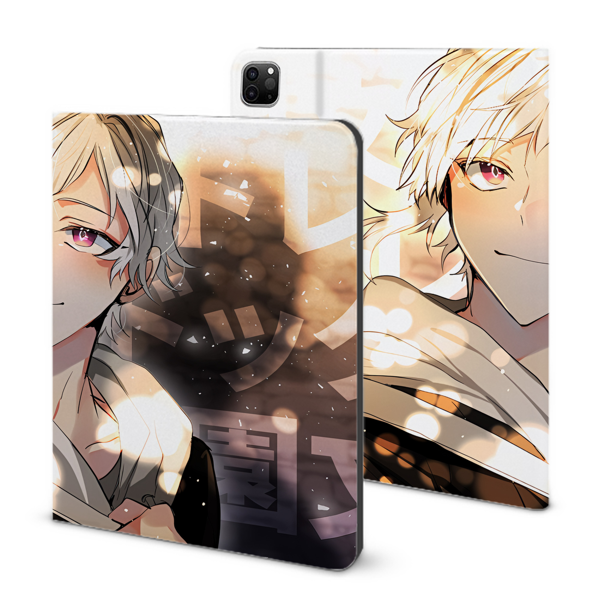 （画像用） 文豪ストレイドッグス Bungo Stray Dogs IPad ケース ブック型 PUレザー TPU 耐衝撃 軽量 薄型 ペン収納なし 全面保護 IPad 各モデル対応